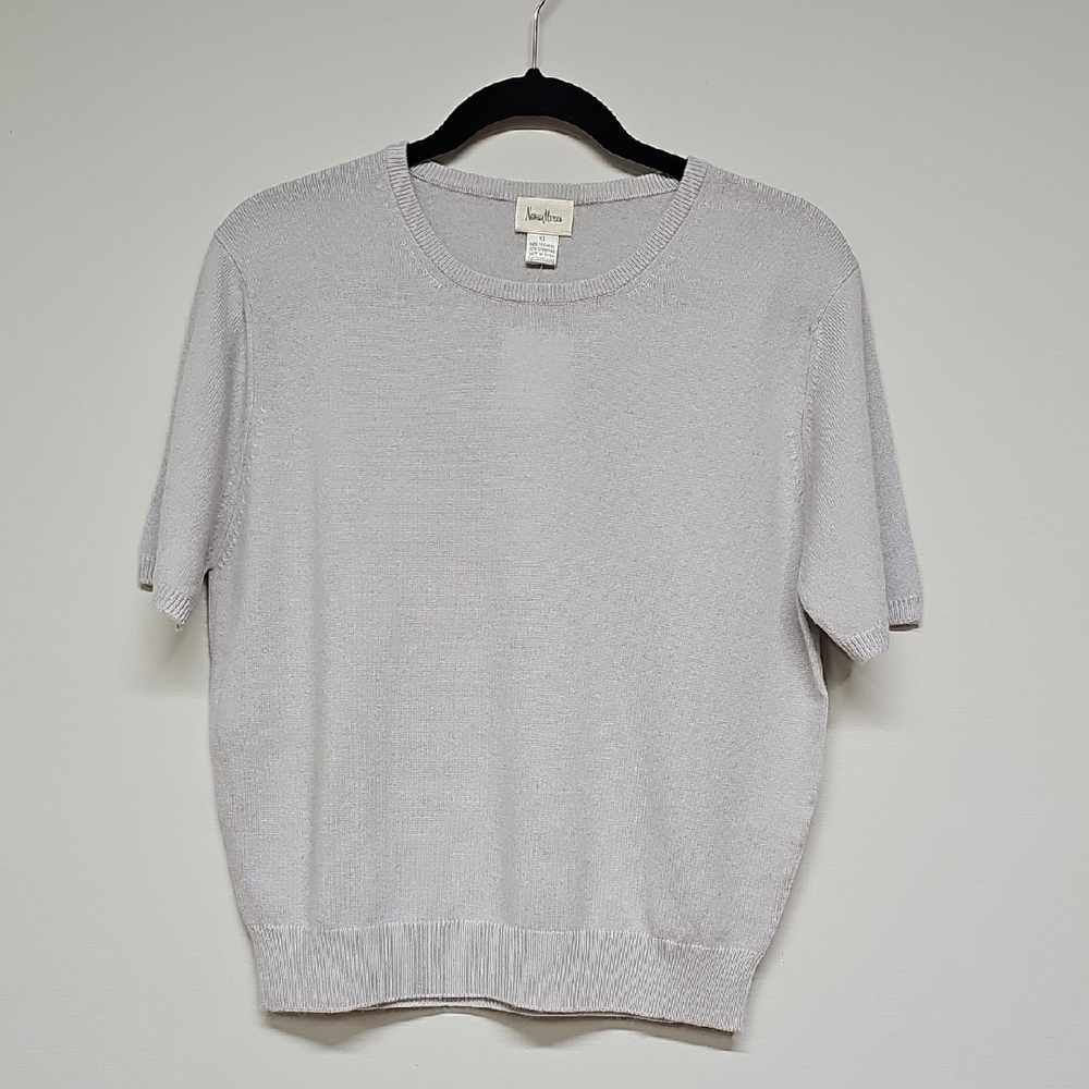 Neiman Marcus Cashmere Sweater, Light Gray, Sz XL, CARDIGAN‎ AVAILABLE